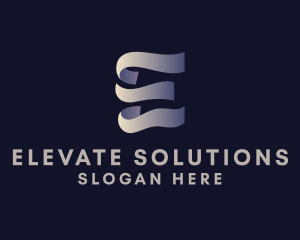 Ribbon Letter E logo design