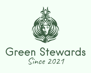 Green Women Hairdresser logo design