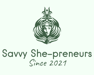 Green Women Hairdresser logo design