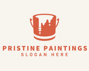 Paint Brush Bucket logo design