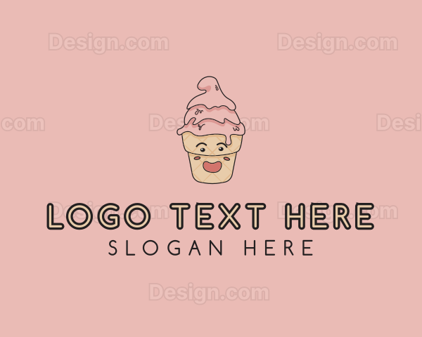 Melting Ice Cream Cone Logo