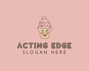 Melting Ice Cream Cone  logo design