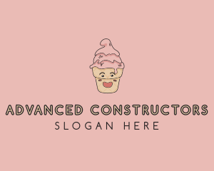 Melting Ice Cream Cone  logo design