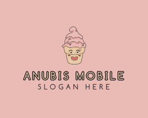 Melting Ice Cream Cone  logo design