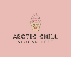 Melting Ice Cream Cone  logo design