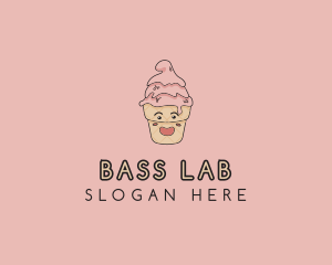 Melting Ice Cream Cone  logo design