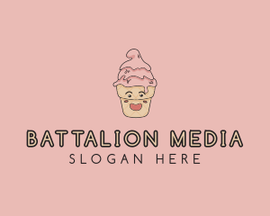 Melting Ice Cream Cone  logo design