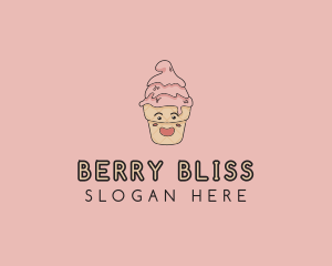 Melting Ice Cream Cone  logo design