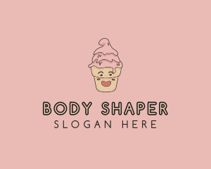 Melting Ice Cream Cone  logo design