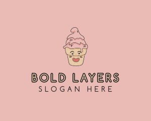 Melting Ice Cream Cone  logo design