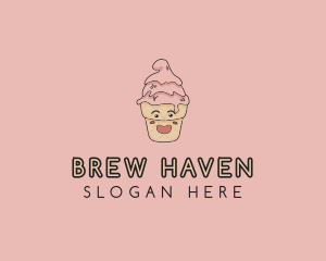 Melting Ice Cream Cone  logo design