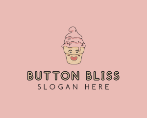 Melting Ice Cream Cone  logo design