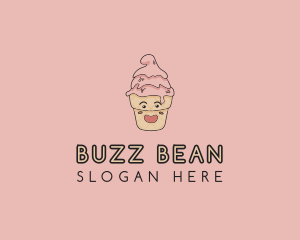 Melting Ice Cream Cone  logo design