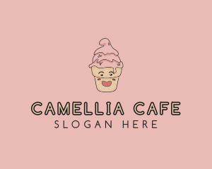 Melting Ice Cream Cone  logo design