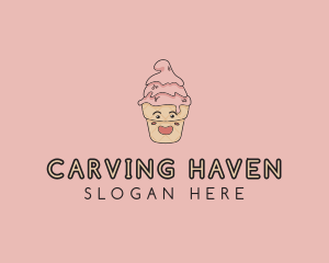 Melting Ice Cream Cone  logo design