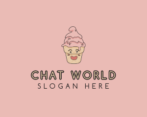 Melting Ice Cream Cone  logo design