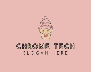 Melting Ice Cream Cone  logo design