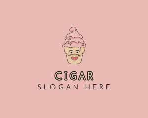 Melting Ice Cream Cone  logo design