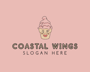 Melting Ice Cream Cone  logo design