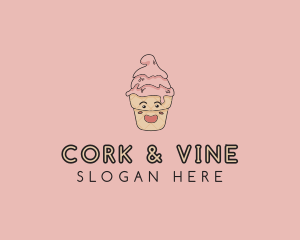 Melting Ice Cream Cone  logo design