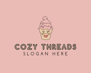 Melting Ice Cream Cone  logo design