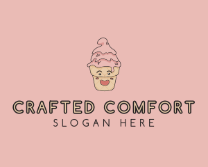 Melting Ice Cream Cone  logo design