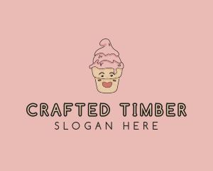 Melting Ice Cream Cone  logo design