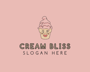 Melting Ice Cream Cone  logo design