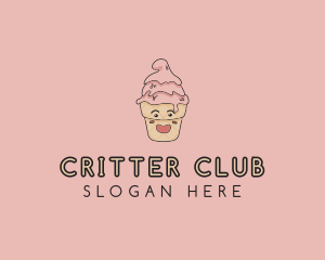 Melting Ice Cream Cone  logo design