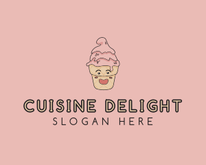 Melting Ice Cream Cone  logo design