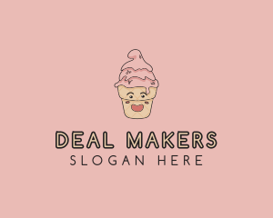 Melting Ice Cream Cone  logo design