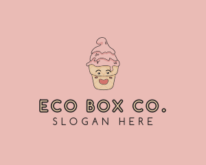 Melting Ice Cream Cone  logo design