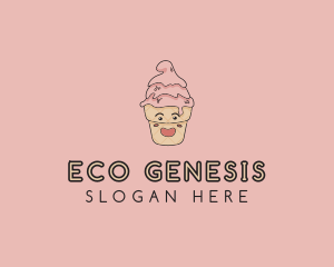 Melting Ice Cream Cone  logo design