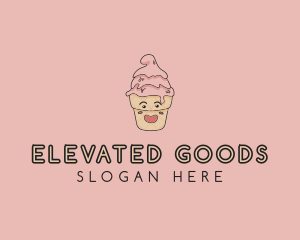 Melting Ice Cream Cone  logo design