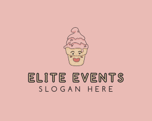 Melting Ice Cream Cone  logo design