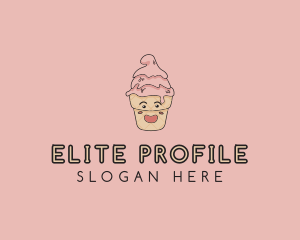 Melting Ice Cream Cone  logo design