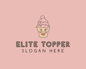 Melting Ice Cream Cone  logo design