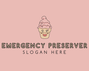 Melting Ice Cream Cone  logo design