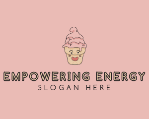 Melting Ice Cream Cone  logo design