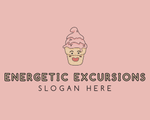 Melting Ice Cream Cone  logo design