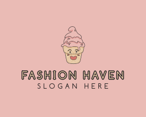 Melting Ice Cream Cone  logo design