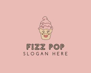 Melting Ice Cream Cone  logo design