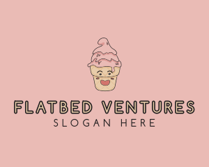 Melting Ice Cream Cone  logo design