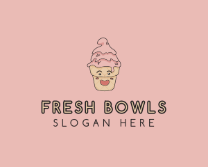 Melting Ice Cream Cone  logo design