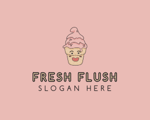 Melting Ice Cream Cone  logo design