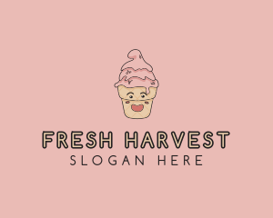 Melting Ice Cream Cone  logo design