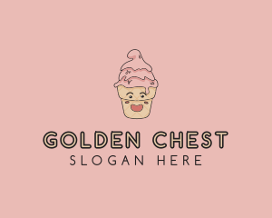 Melting Ice Cream Cone  logo design