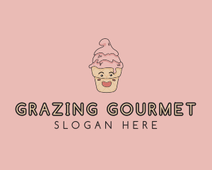 Melting Ice Cream Cone  logo design