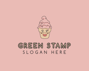 Melting Ice Cream Cone  logo design