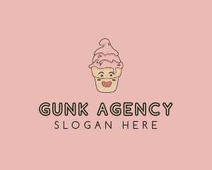 Melting Ice Cream Cone  logo design